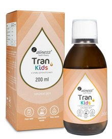 Aliness, Tran (olej z dorsza) KIDS + Wit. A 400 µg, 200 ml o smaku pomarańczowym