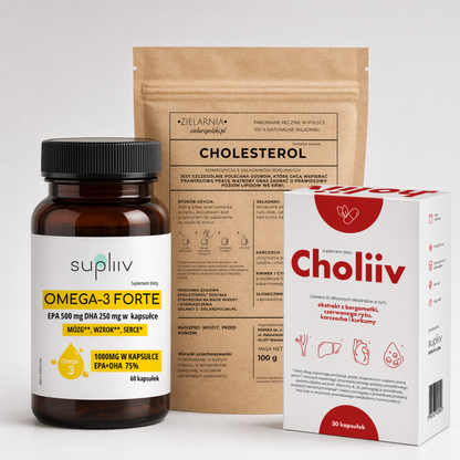 Zestaw CHOLESTEROL i zdrowa wątroba - zioła i kwasy omega-3
