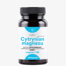 Magnez z witaminą B6 (cytrynian) 100 kapsułek