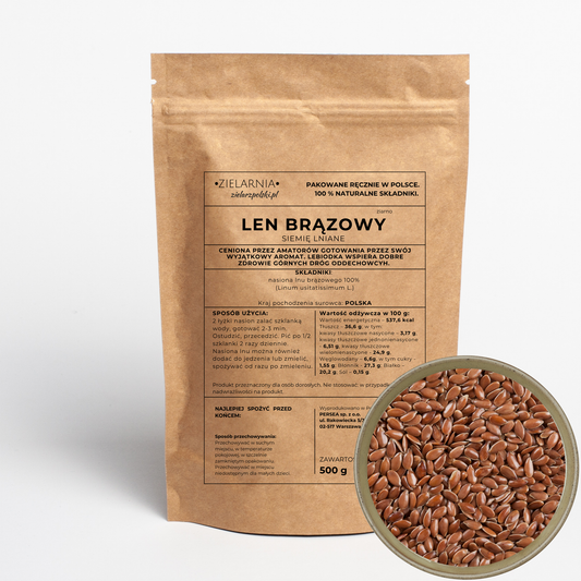 Len brązowy ziarno 500g