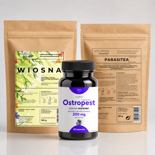 Zestaw OCZYSZCZANIE naturalny detoks - zioła + ostropest