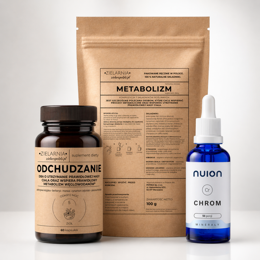 Zestaw ODCHUDZANIE prawidłowa masa ciała - zioła + chrom