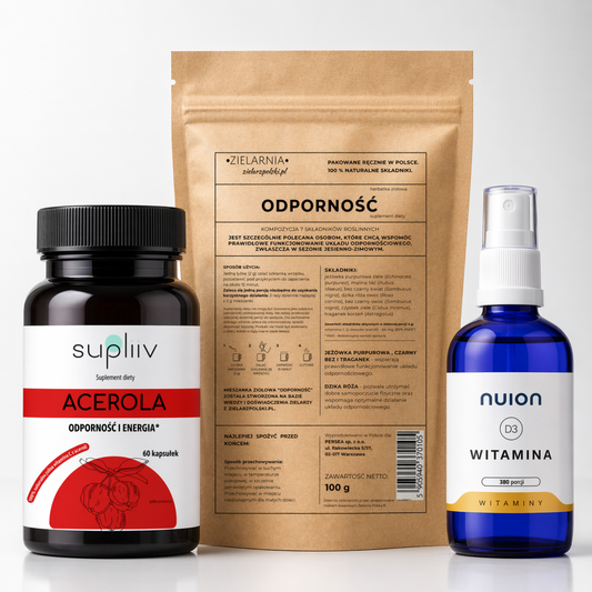 Zestaw ODPORNOŚĆ - zioła, acerola, witamina D3