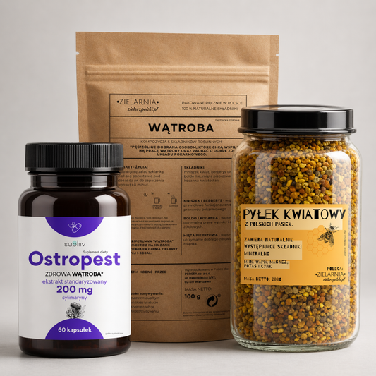 Zestaw WĄTROBA - zioła, ostropest i pyłek pszczeli